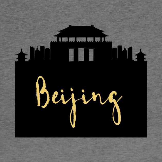 BEIJING CHINA DESIGNER SILHOUETTE SKYLINE ART by deificusArt